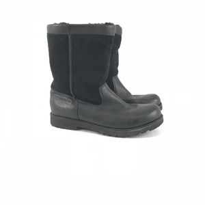 Ugg black sz 6 suede leather mid calf boots